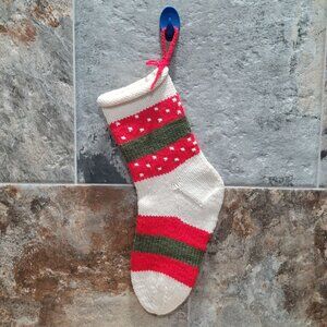 Vintage Knitted Christmas Stocking